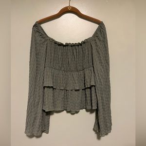 Shein Olive Tiered Top